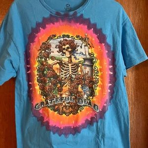 Grateful Dead Liquid Blue Bertha Skeleton Tie-Dye Shirt Large L